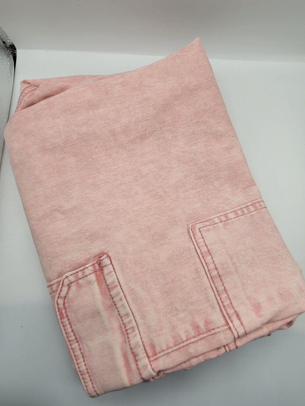 Light Pink Disclosure Denim Women's Cargo Jeans Size 27 Pockets Wide Leg Cut - Picture 9 of 9